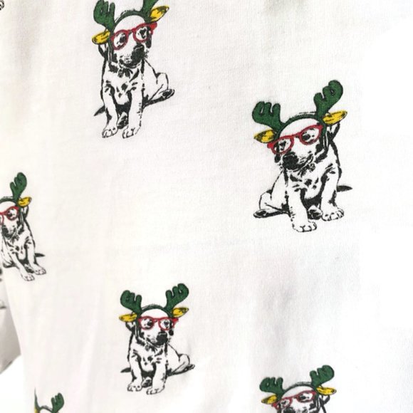 Denim and Flower Unisex Christmas Pup Long Sleeve T-shirt Hoody Size XL "EUC" - Picture 8 of 11